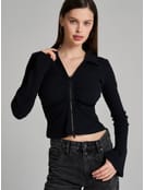 Блузка на молнии с рукавами клеш