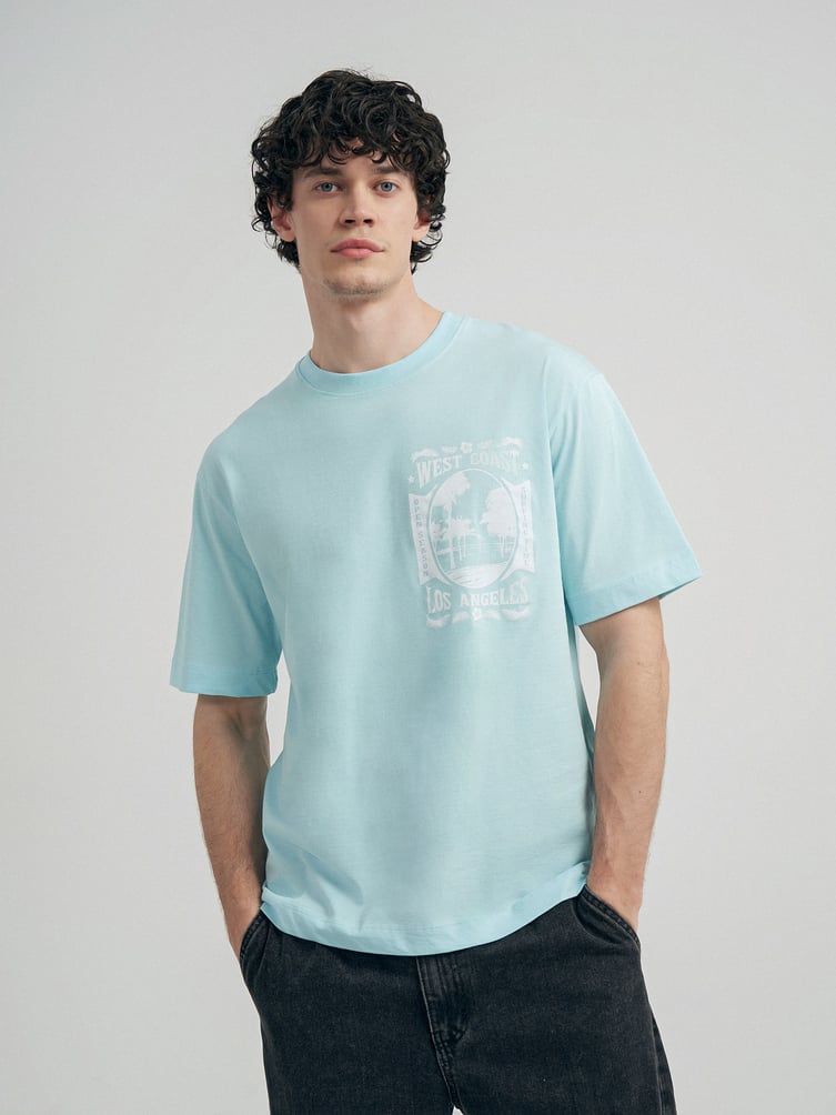 Хлопковая футболка с принтом на спине