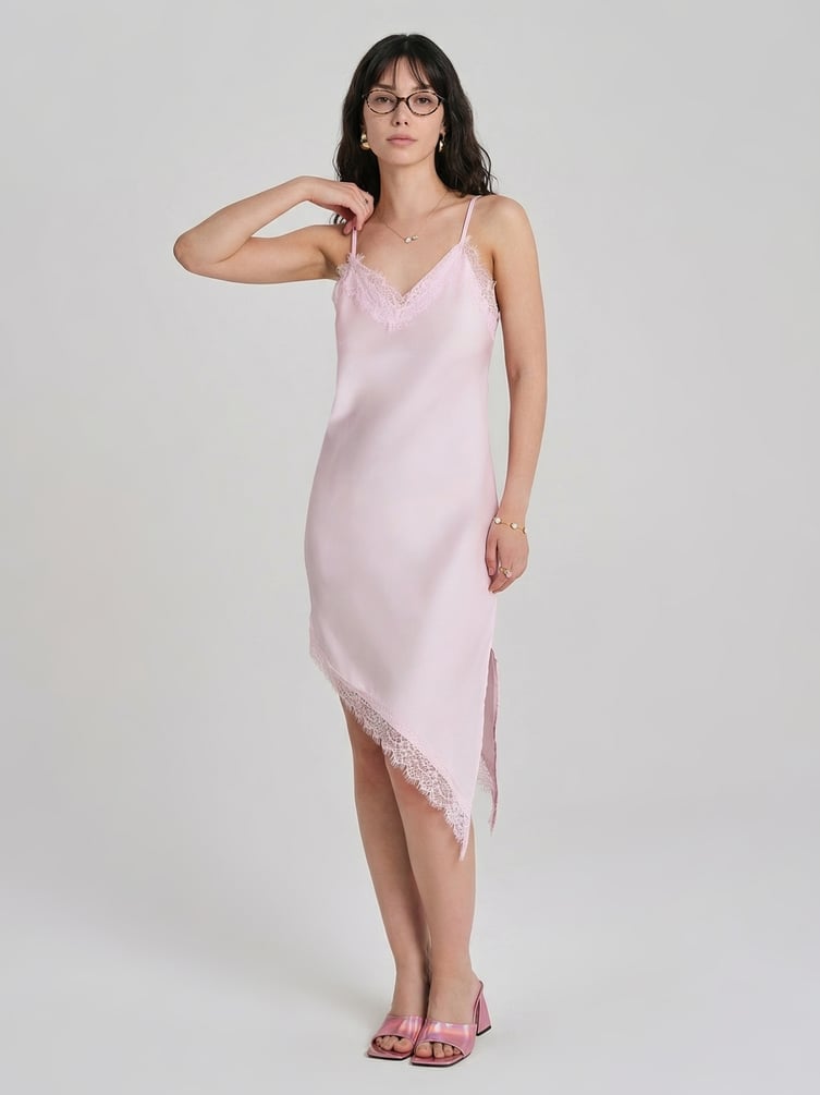 Платье-комбинация с кружевом