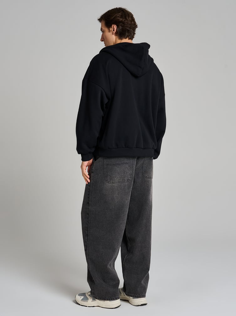 Зип худи оверсайз тёплая с начёсом