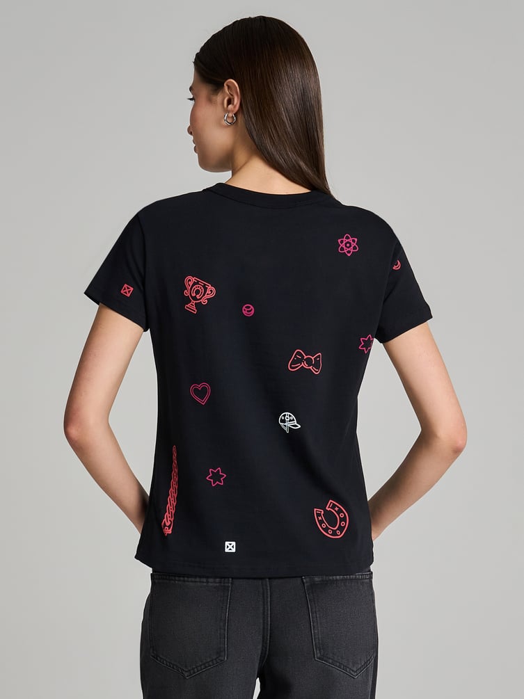 Хлопковая футболка с принтом