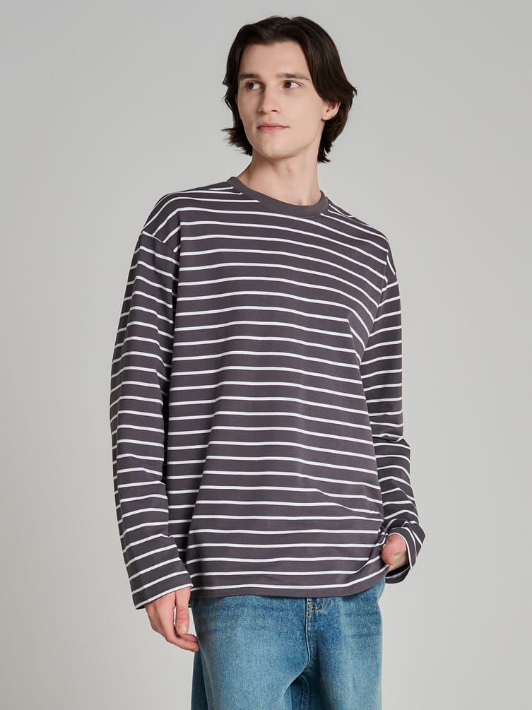 Полосатый лонгслив оверсайз