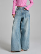 Джинсы широкие с завышенной талией