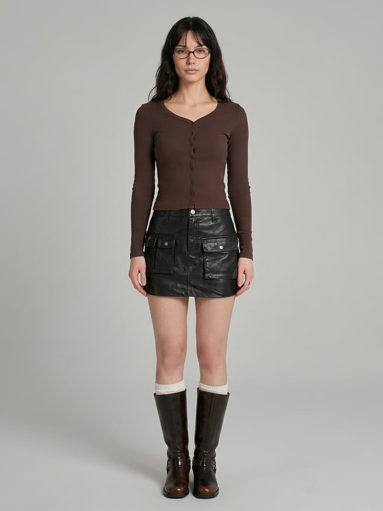 Кардиган облегающий на пуговицах