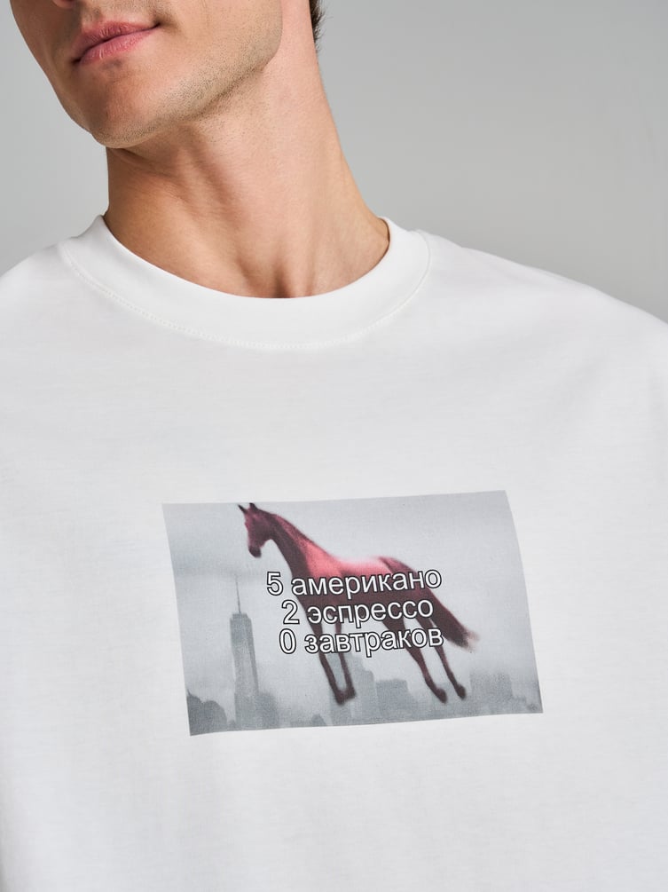 Футболка из хлопка с принтом