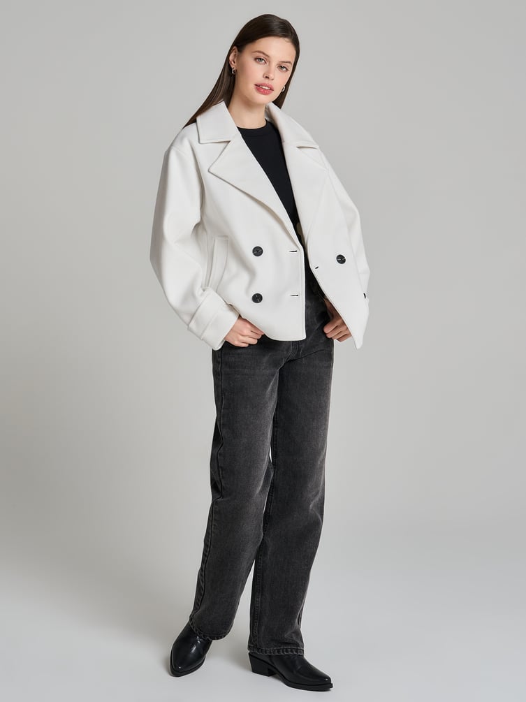 Пальто демисезонное двубортное