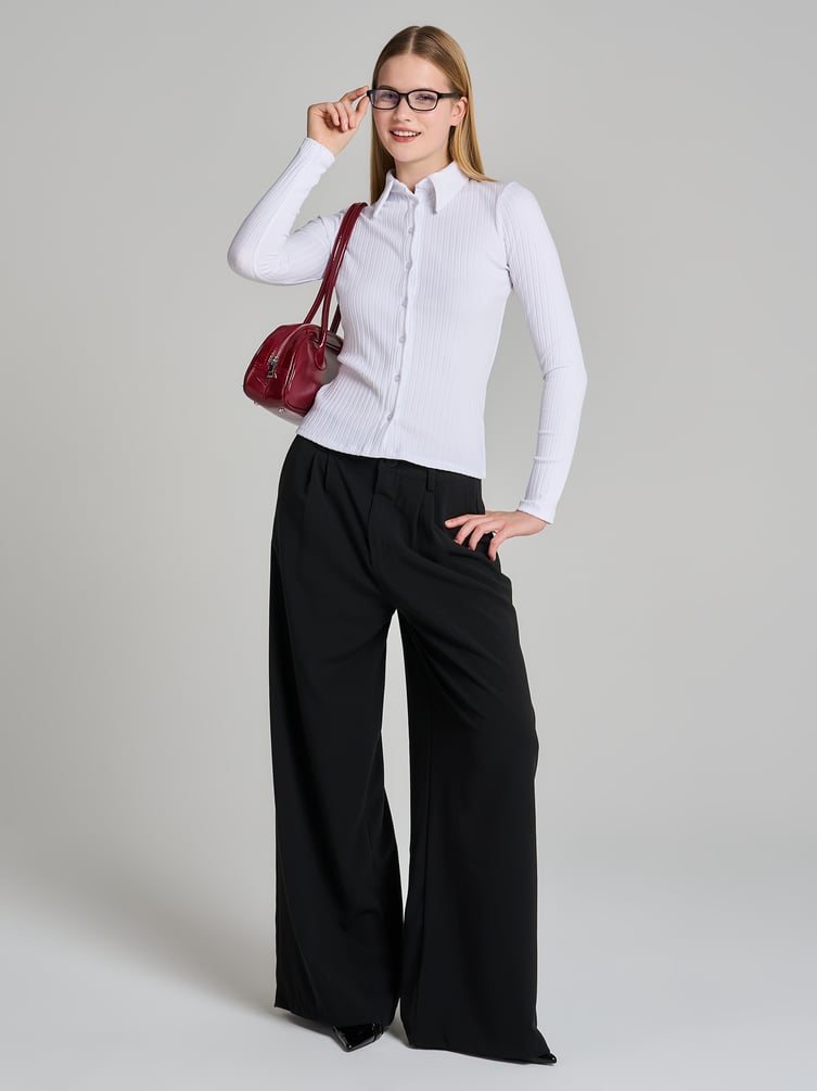 Кардиган в рубчик на пуговицах