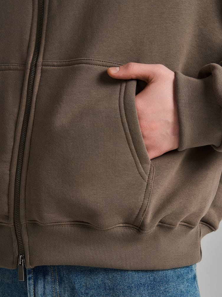 Зип худи оверсайз с надписью Russia и начесом