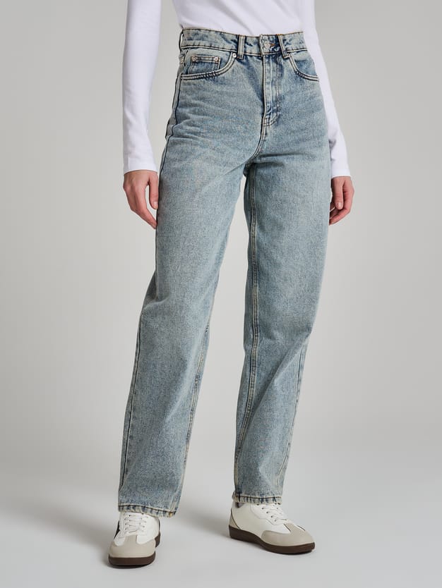 Джинсы мом с высокой посадкой