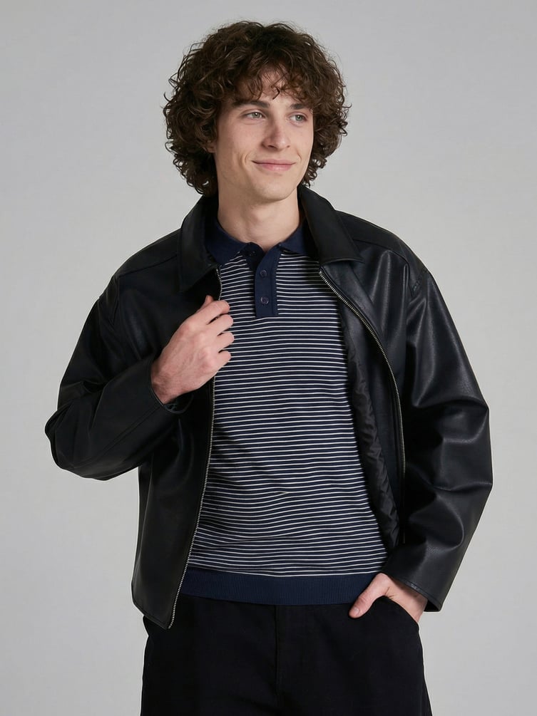 Джемпер поло в полоску