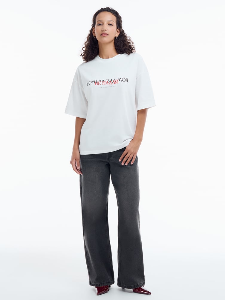 Футболка оверсайз с принтом Есенина