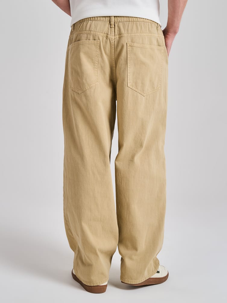 Джинсы широкие на резинке