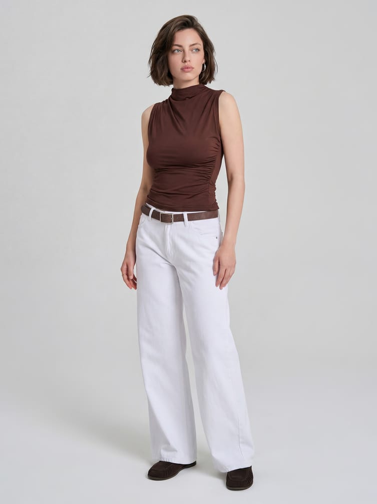 Топ с драпировкой на талии