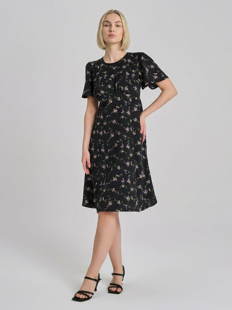 Миди платье крестьянка