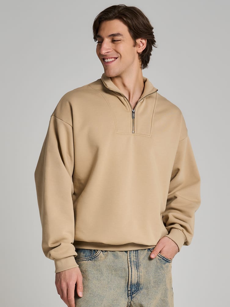 Утепленный свитшот Half zip с начесом