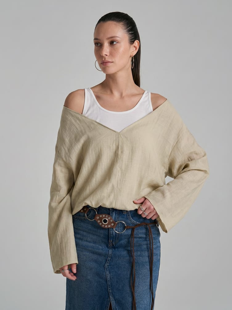 Блузка многослойная с топом