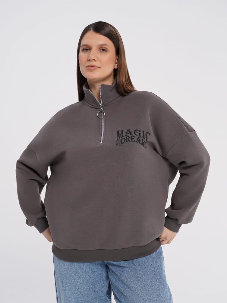 Толстовка олимпийка Plus Size с надписью