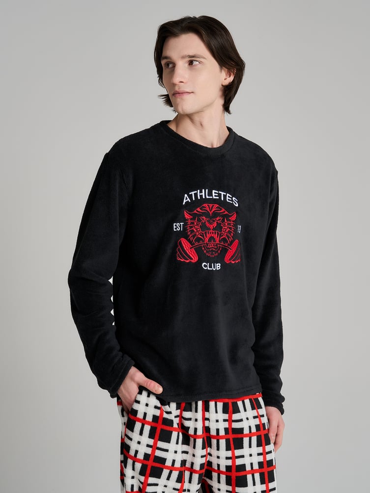 Пижама плюшевая теплая с брюками