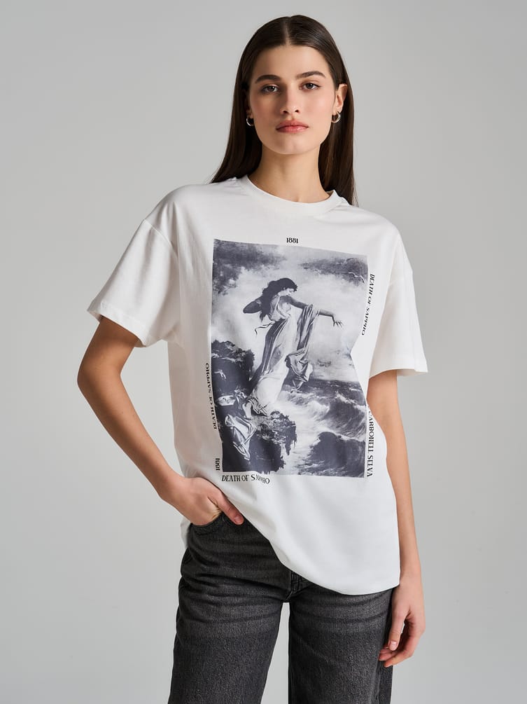 Футболка из хлопка с принтом картины