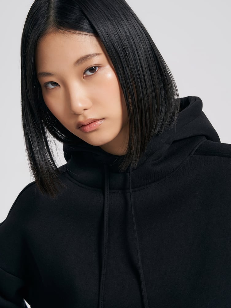 Теплое худи с капюшоном и начесом