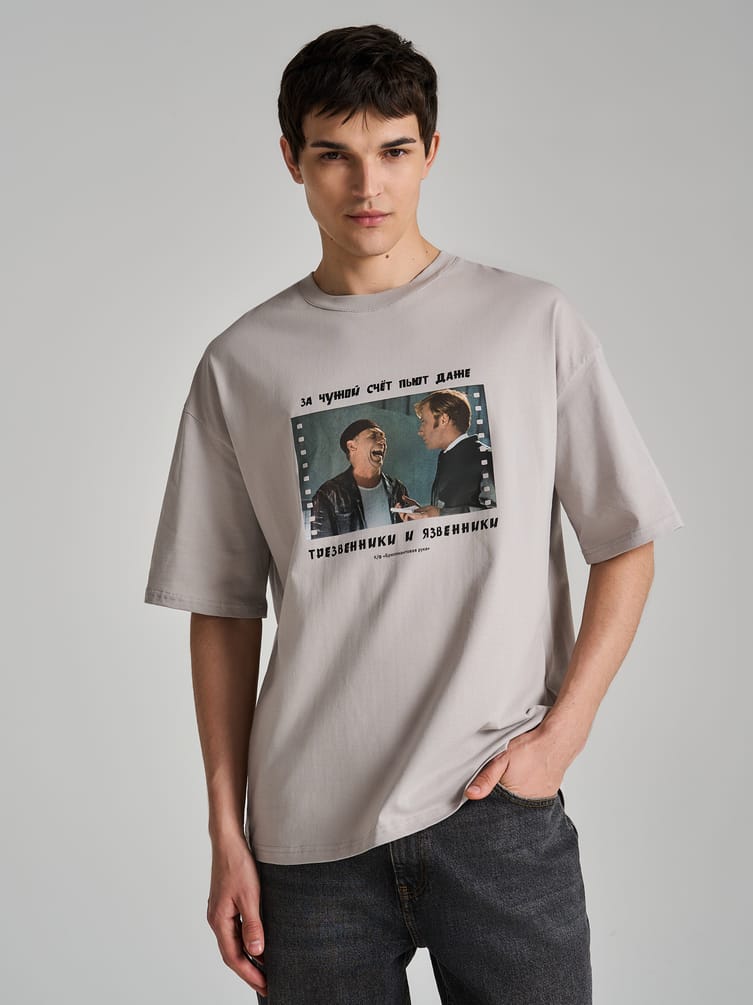 Футболка оверсайз с принтом Мосфильм