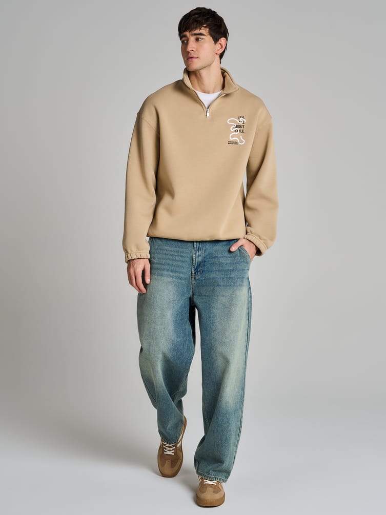 Теплая толстовка с высоким горлом и начесом