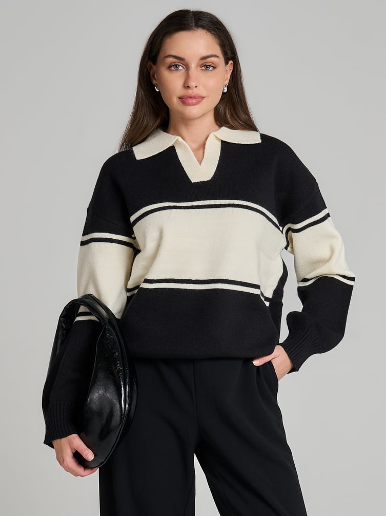 Свитер поло в плоску