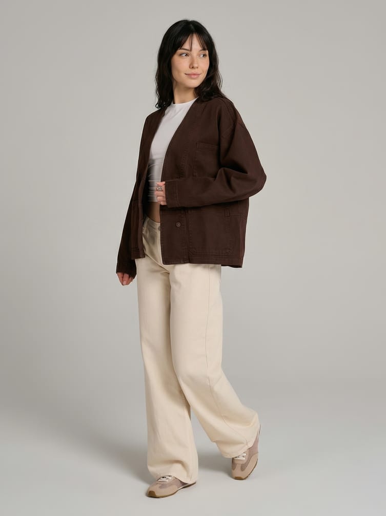 Рубашка-пиджак оверсайз джинсовая