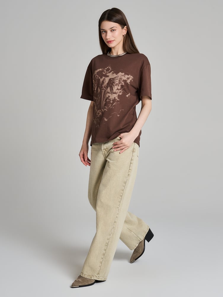 Футболка из хлопка с принтом ангела