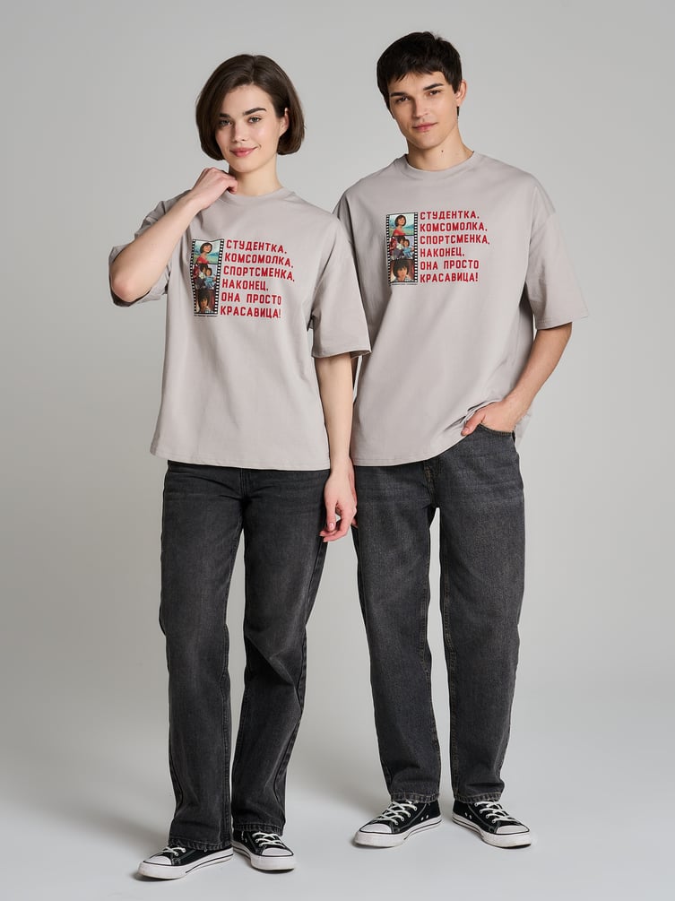 Футболка оверсайз с принтом Мосфильм