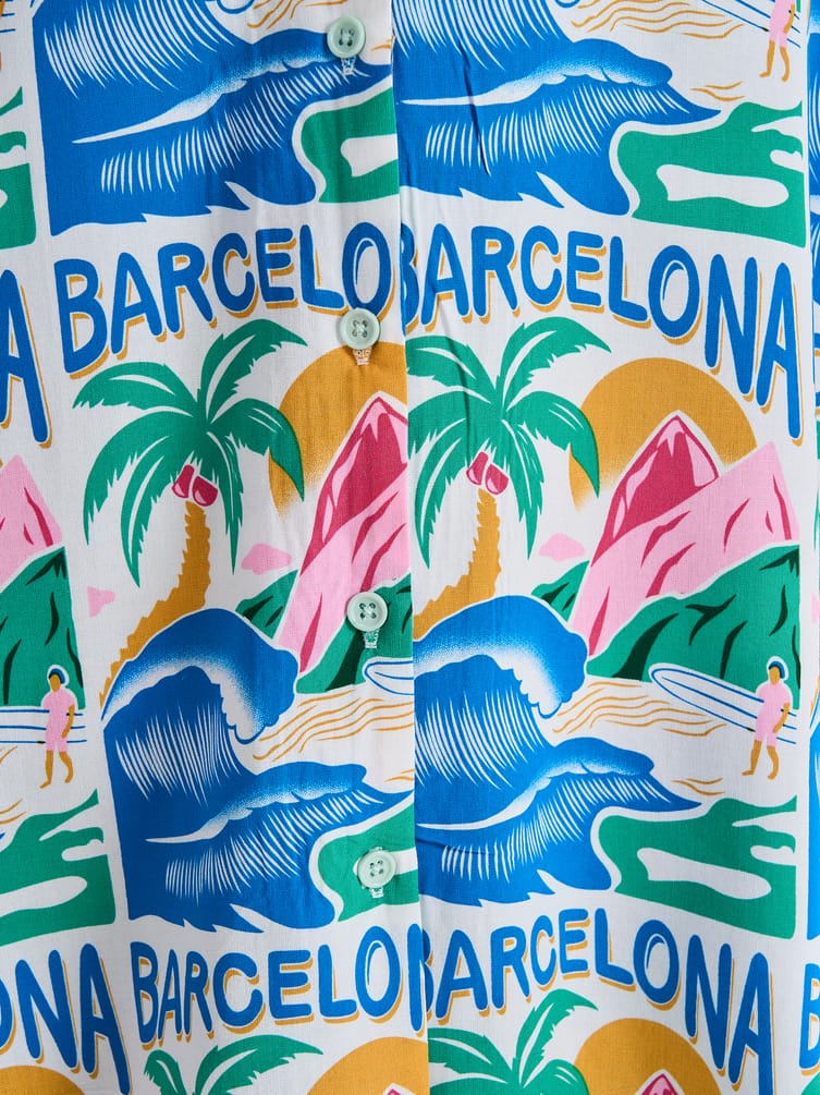 Рубашка гавайская с принтом