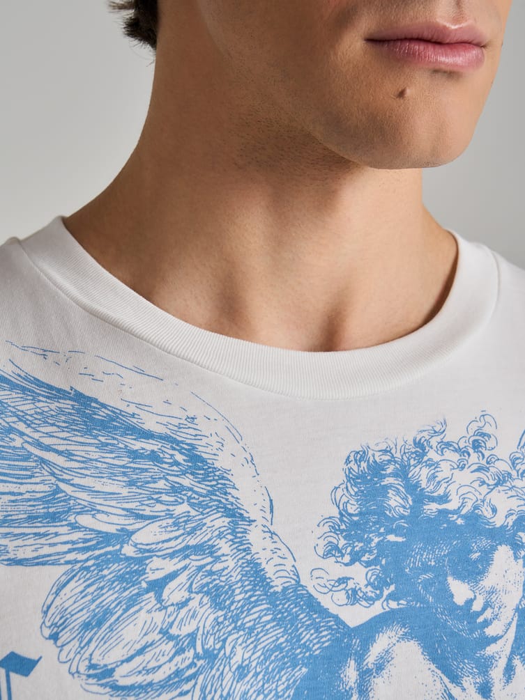 Футболка из хлопка с принтом ангела