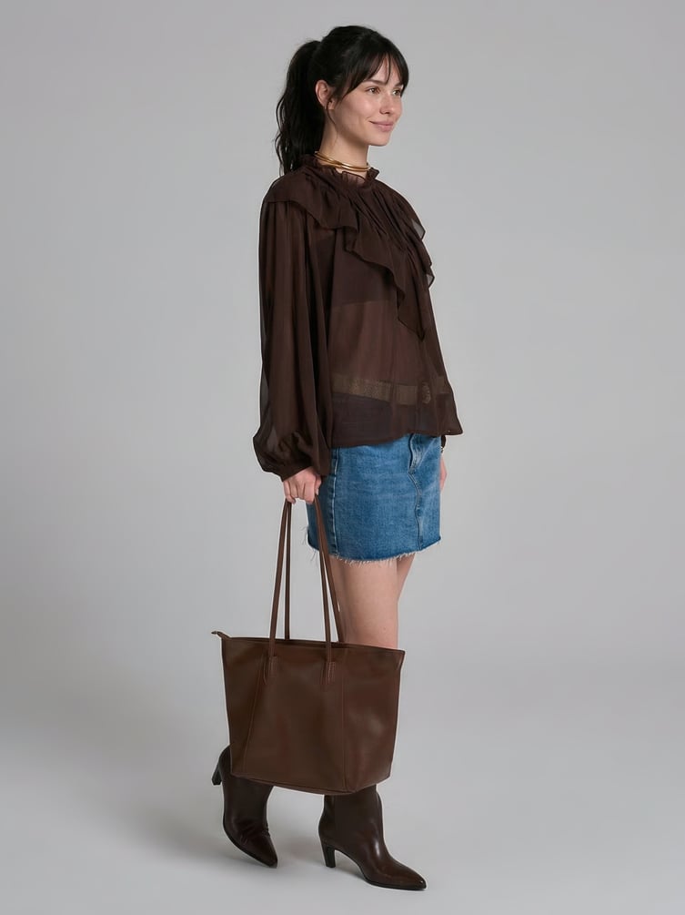 Блузка бохо с рюшами