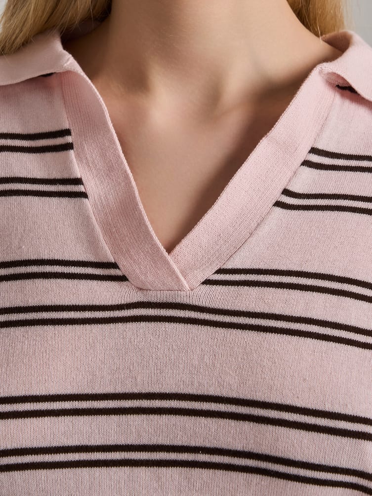 Пуловер трикотажный в полоску