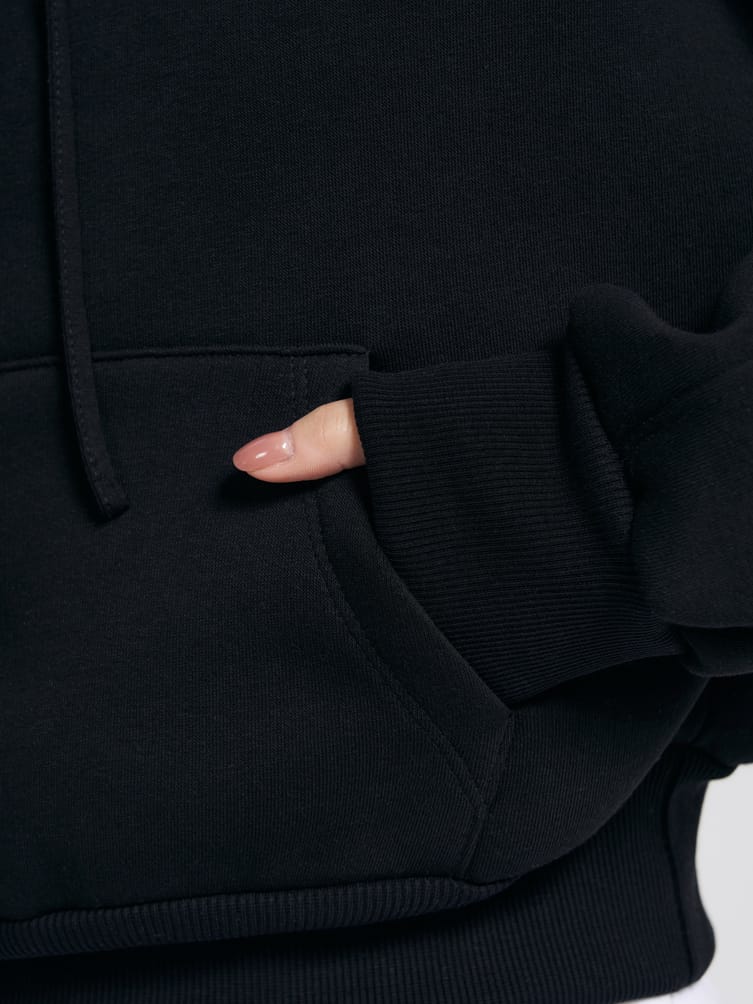 Теплое худи с капюшоном и начесом