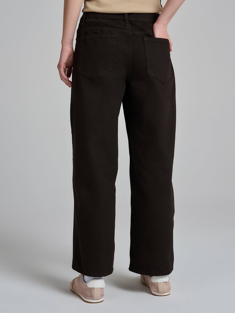 Джинсы широкие укороченные