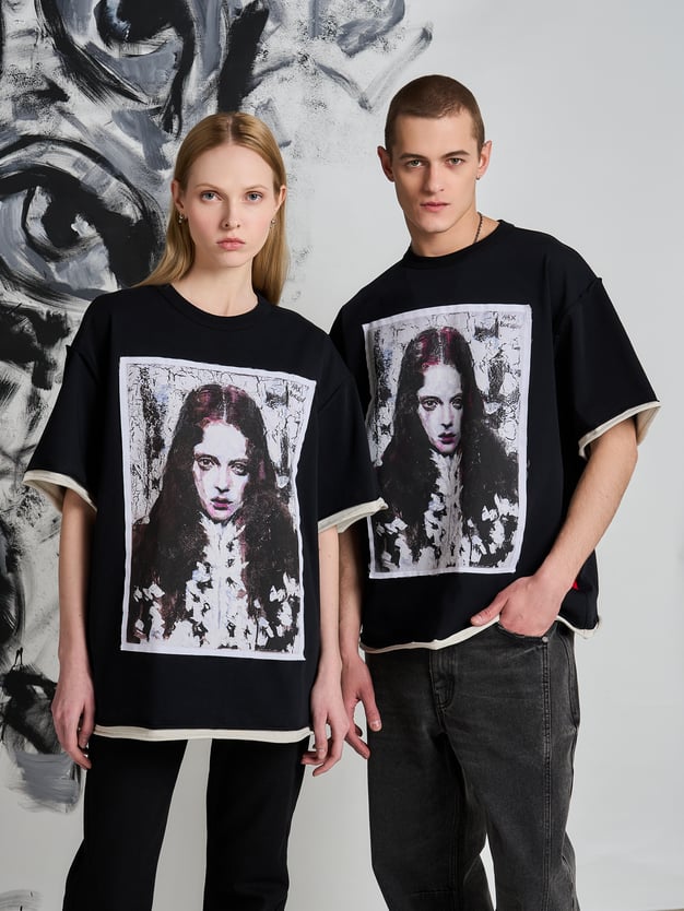 Футболка оверсайз с принтом Макс Борисов