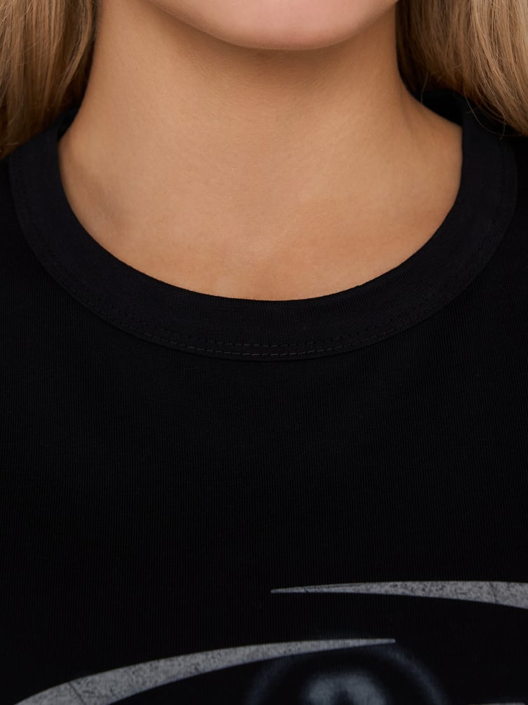 Футболка оверсайз с вареным эффектом надписью