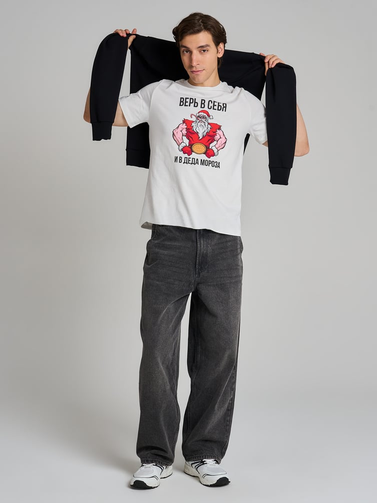 Футболка с принтом Деда Мороза