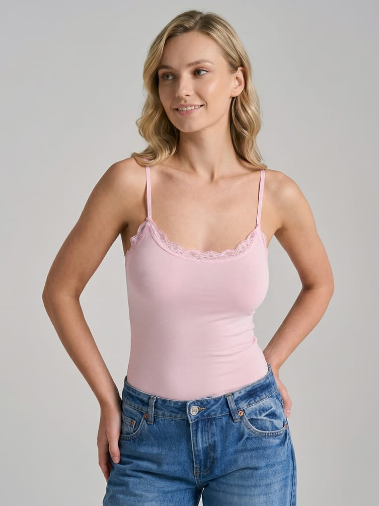 Боди-майка с кружевом