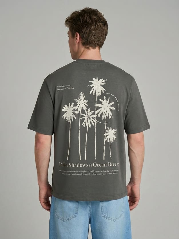 Футболкка с принтом пальм на спине