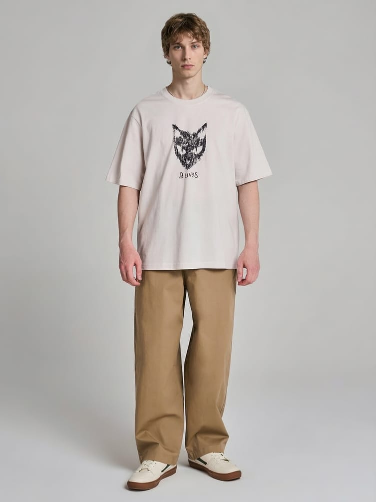 Футболка из хлопка с принтом кошки