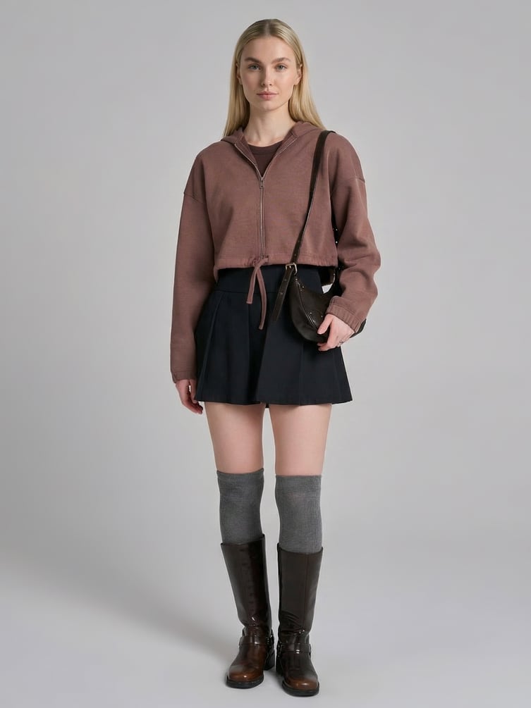 Зип худи укороченная на молнии