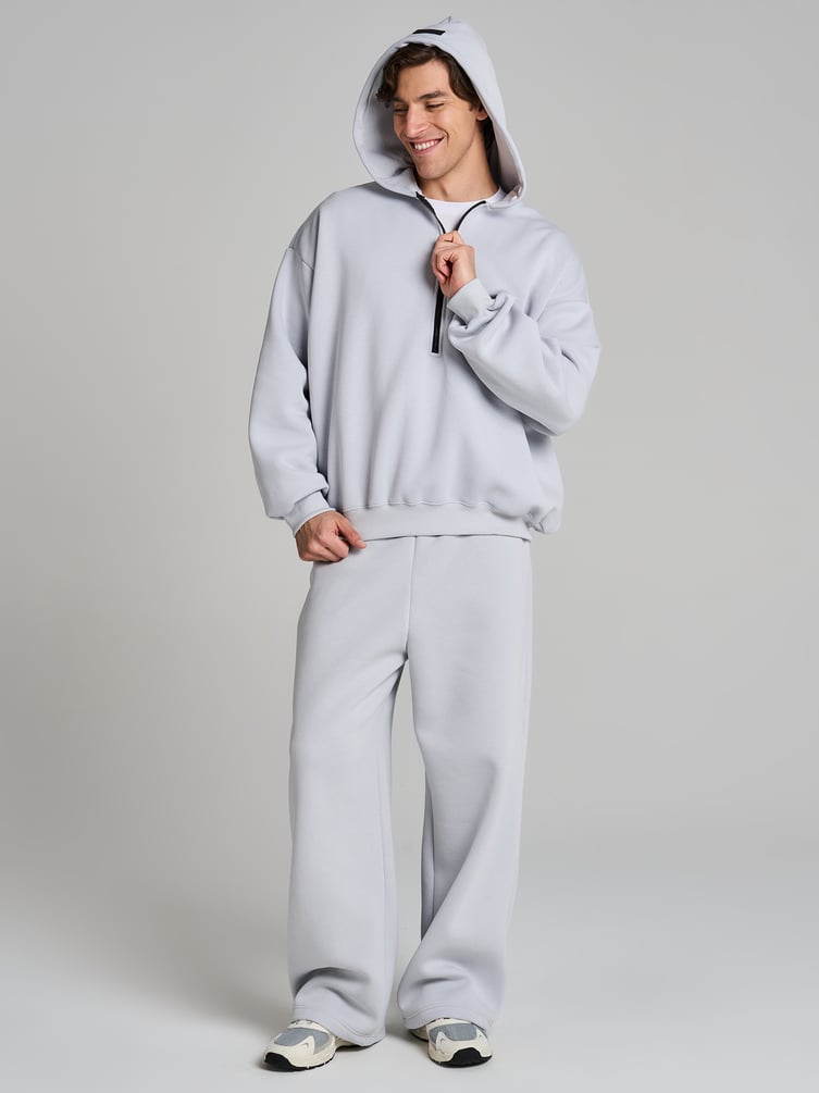 Теплая half zip толстовка с начесом