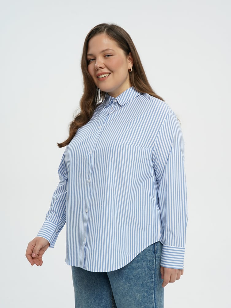 Классическая рубашка в полоску Plus Size