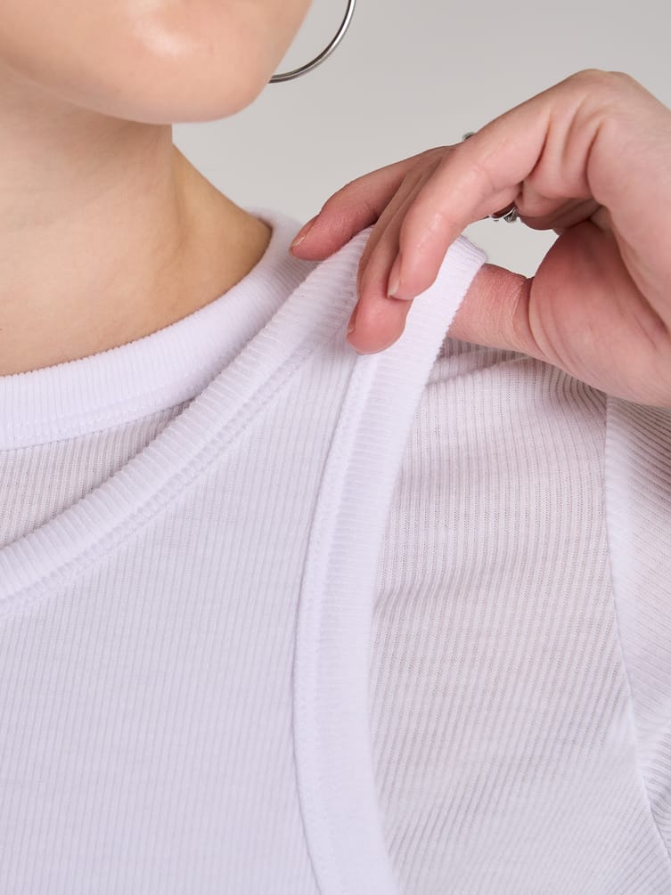 Лонгслив с майкой в рубчик