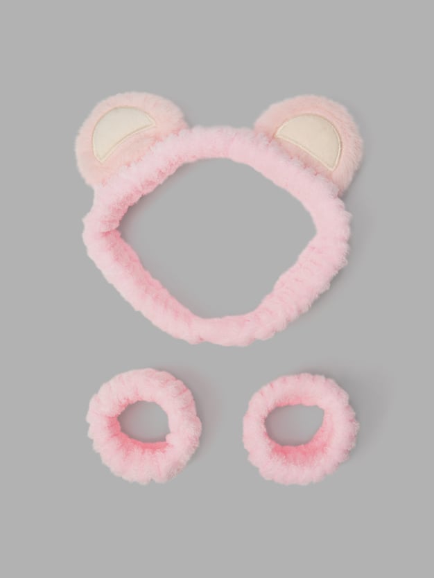 Набор повязка для волос и браслеты для умывания