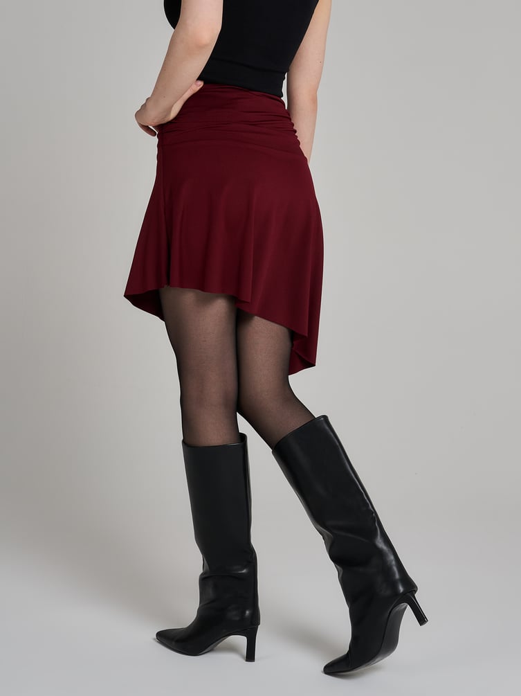 Мини юбка асимметричная с широким поясом