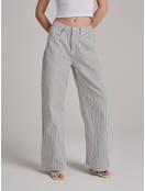 Джинсы широкие в полоску