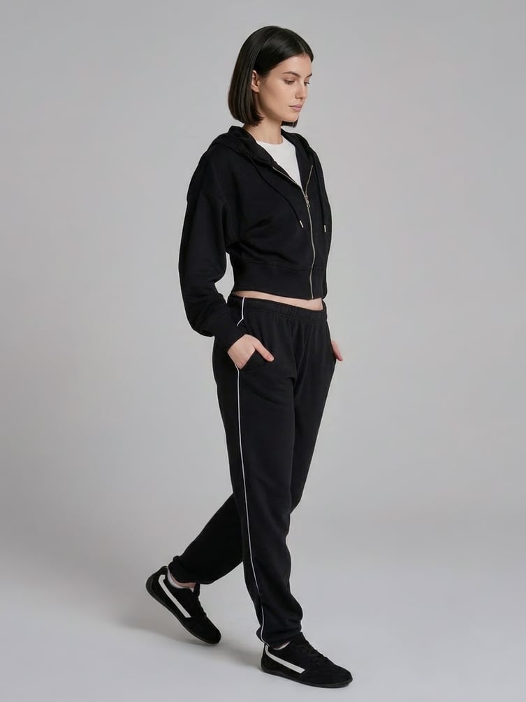 Укороченная толстовка с капюшоном